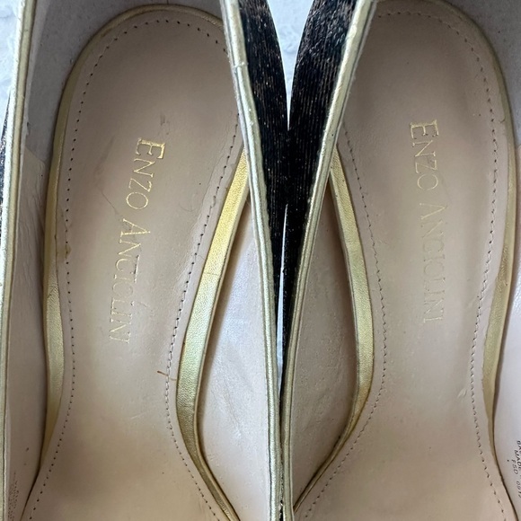 Enzo Angiolini Infinity Metallic Leopard Print Pointed Toe Heels - Picture 11 of 12